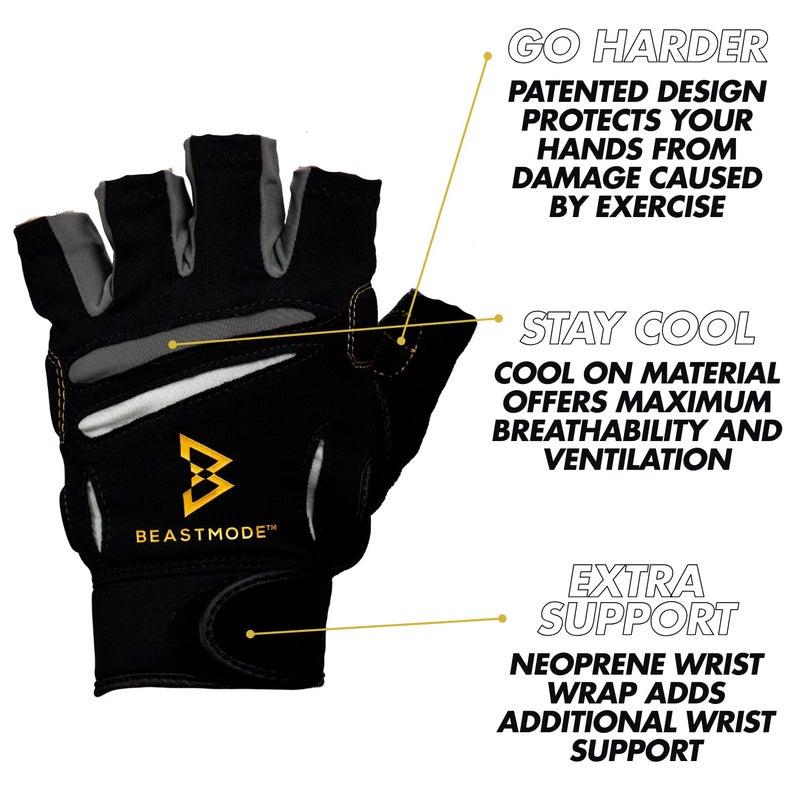 Bionic Men's Beastmode Half Finger Fitness Gloves (Small) - Image 2